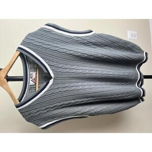 Arctic America Men’s Cable Knit Sweater Vest Y2K Preppy 90s Style